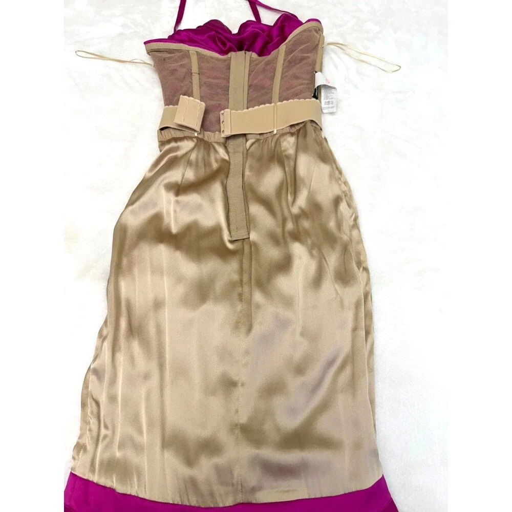 Dolce & Gabbana Fuchsia Silk Ruched Corset Mermaid Gown IT 40 US 4